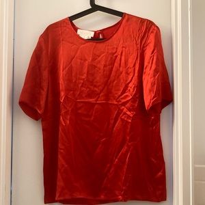 Vintage Escada Margaretha Ley Red Silk Top